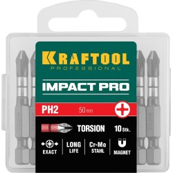 Бита PH2х50 ударная , тип хвостовика E 1/4″, KRAFTOOL Impact Pro