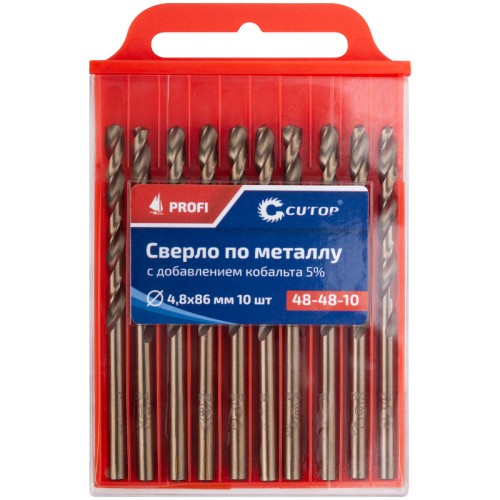 Сверло по металлу cutop profi с кобальтом 5%, 4,8 x 86 мм