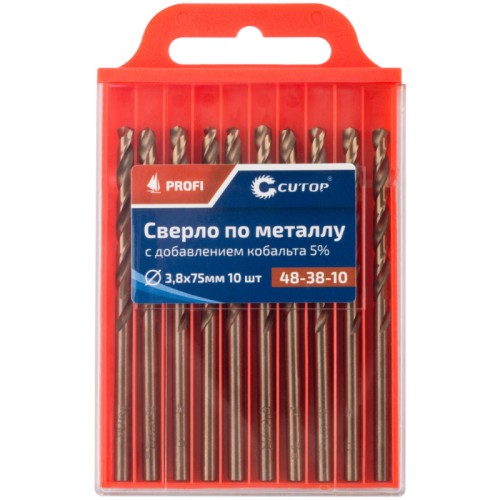 Сверло по металлу cutop profi с кобальтом 5%, 3,8 x 75 мм