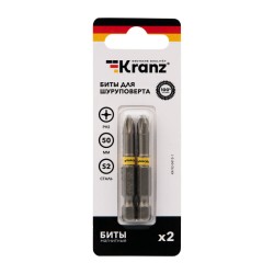 Бита PH2х50, для шуруповерта (2 шт./уп.) Kranz