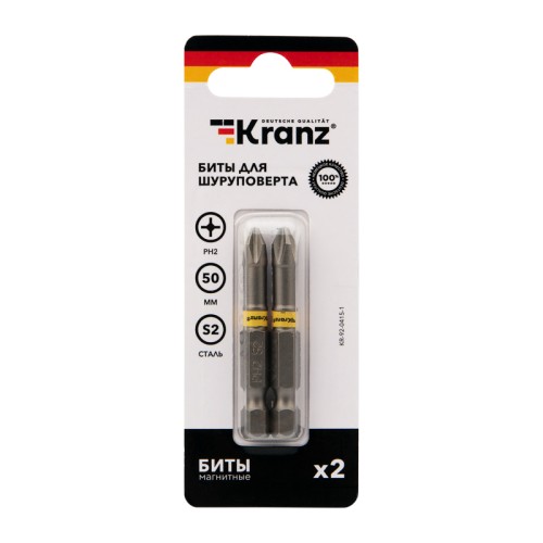 Бита PH2х50, для шуруповерта (2 шт./уп.) Kranz