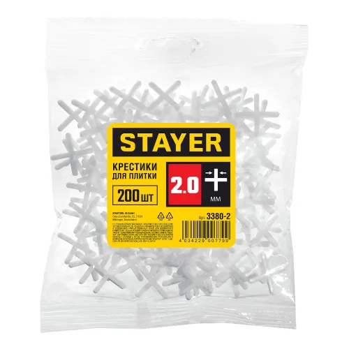 Крестики для плитки 2 мм, 200 шт, STAYER