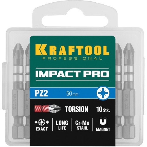 Бита ударная PZ2, 50 мм, KRAFTOOL Impact