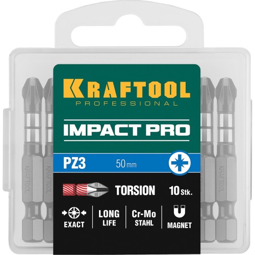 Бита ударная PZ3, 50 мм, KRAFTOOL Impact