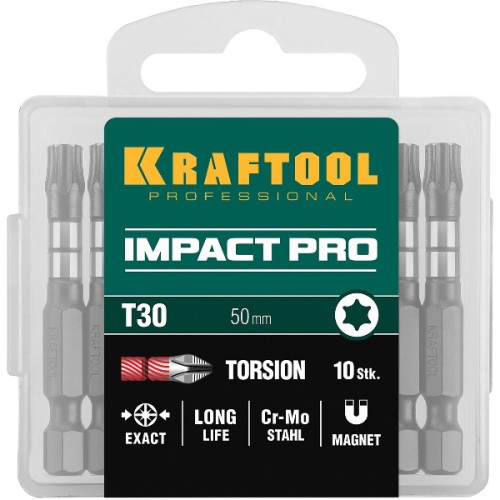 Бита ударная TX30, 50 мм, KRAFTOOL Impact