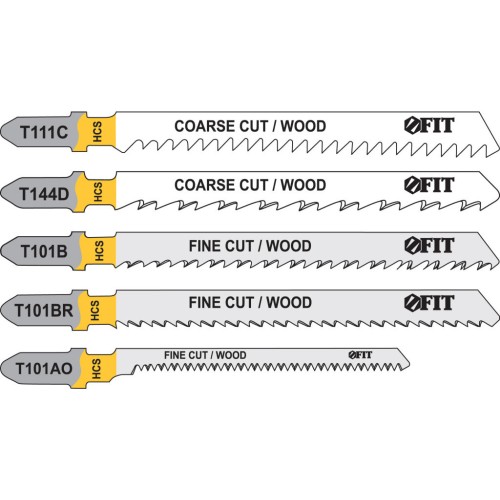 Набор полотен для электролобзика 5 шт. (T111C; T144D; T101B; T101BR; T101AO), FIT