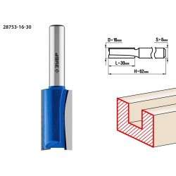 Фреза пазовая прямая 16 x 30 мм, хвостовик 8 мм, ЗУБР