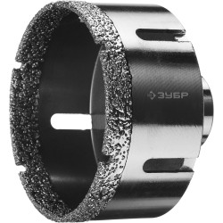 Алмазная коронка вакуумная, d 83 мм, (М14, 15 мм кромка), ЗУБР Алмазная коронка вакуумная, d 83 мм, (М14, 15 мм кромка), ЗУБР