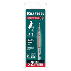 Сверло по металлу d 3,2х75 мм, IMPACT READY, KRAFTOOL STEP POINT