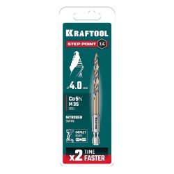 Сверло по металлу d 4.0 х 83 мм, IMPACT READY, KRAFTOOL STEP POINT