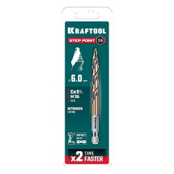 Сверло по металлу d 6.0 х 98 мм, IMPACT READY, KRAFTOOL STEP POINT