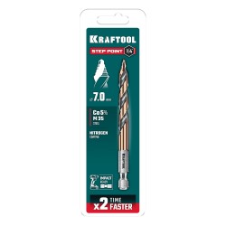 Сверло по металлу d 7.0 х 109 мм, IMPACT READY, KRAFTOOL STEP POINT