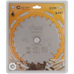 Диск пильный по дереву с тефлоновым покрытием 24Т, CUTOP Profi plus, 210 х 1,5/2,2 х 32/30/25,4/20 мм
