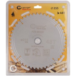Диск пильный по дереву с тефлоновым покрытием 48Т, CUTOP Profi plus, 255 х 1,8/2,6 х 32/30/25,4/20 мм