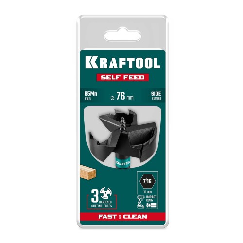 Сверло по дереву самоврезающееся SELF FEED d 76 мм, KRAFTOOL