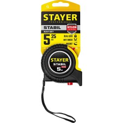 Рулетка с двухсторонней шкалой 5м х 25мм, STAYER Stabil