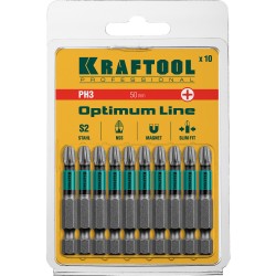 Биты PH 3, 50 мм, KRAFTOOL OPTIMUM