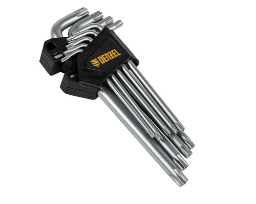 Набор ключей имбусовых Torx-Tempered, TT10-50, CrV, 9 шт., удлиненные Deznel