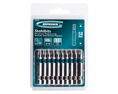 Бита Torx 30 х 50, сталь S2, 10 шт. Gross