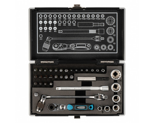 Набор бит и головок торцевых, 1/4, карданный ключ, трещотка, адаптер, S2, 37 шт. Gross
