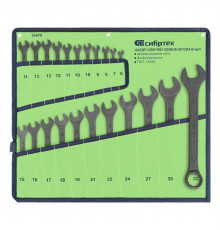 Набор ключей комбинированных, 6 - 32 мм, 22 шт., CrV, фосфатированные, ГОСТ 16983 Сибртех