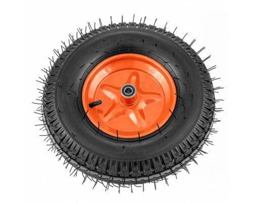 Колесо пневматическое усиленное, шина 8PR, 4.00-8 D400 мм, внутренний диаметр подшипника 20 мм, длина оси 90 мм Palisad
