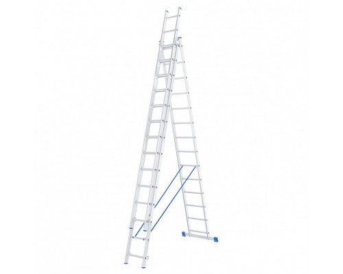 Лестница, 3 х 14 ступеней, алюминиевая, трехсекционная, Россия, Сибртех