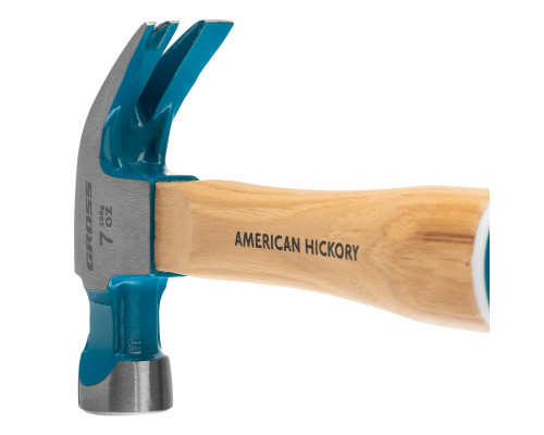 Молоток-гвоздодер, 200 г, угол 45, магнит, обрезиненная рукоятка American hickory GROSS