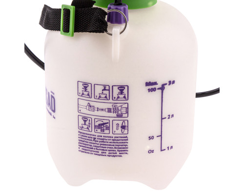 Опрыскиватель ручной с горловиной 3 л, с насосом, шлангом и разбрызгивателем Palisad
