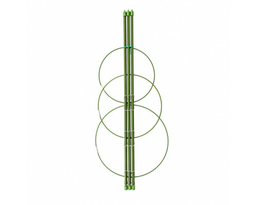 Поддержка для растений круглая H 45 см, металл в пластике, 3 кольца Palisad