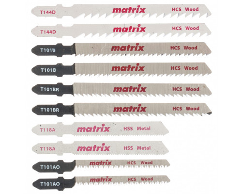 Набор полотен для электролобзика универсальный, 10 шт, T-SET1003 Matrix