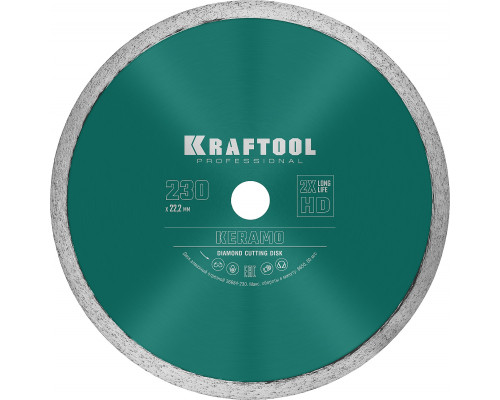 KRAFTOOL KERAMO 230 мм (22.2 мм, 10х2.8 мм), алмазный диск (36684-230)