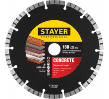 STAYER BETON 180 мм (22.2 мм, 7х2.2 мм), алмазный диск, PROFESSIONAL (3660-180)