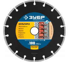 ЗУБР МУЛЬТИРЕЗ 180 мм (22.2 мм, 5х2.6 мм), алмазный диск, ПРОФЕССИОНАЛ (36660-180)