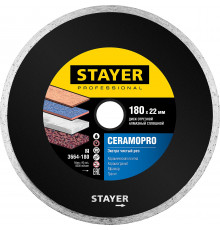 STAYER CERAMO-22 d 180 мм (22.2 мм, 5х2.2 мм), алмазный диск, PROFESSIONAL (3664-180)