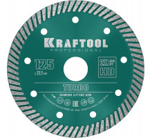 KRAFTOOL TURBO 125 мм (22.2 мм, 10х2.4 мм), алмазный диск (36682-125)