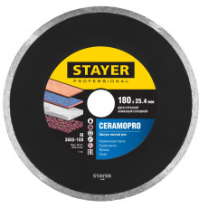 STAYER CERAMO-25 d 180 мм (25.4 мм, 5х2.2 мм), алмазный диск, PROFESSIONAL (3665-180)