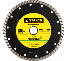 STAYER TURBO 180 мм (22.2 мм, 7х2.6 мм), алмазный диск, PROFESSIONAL (3662-180)