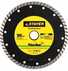 STAYER TURBO 180 мм (22.2 мм, 7х2.6 мм), алмазный диск, PROFESSIONAL (3662-180)