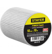 STAYER FIBER-Tape 10см х 10м 3х3 мм, Самоклеящаяся серпянка, PROFESSIONAL (1246-10-10)