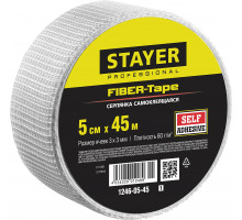 STAYER FIBER-Tape 5см х 45м 3х3 мм, Самоклеящаяся серпянка, PROFESSIONAL (1246-05-45)