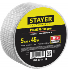 STAYER FIBER-Tape 5см х 45м 3х3 мм, Самоклеящаяся серпянка, PROFESSIONAL (1246-05-45)