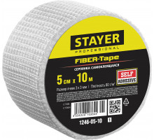 STAYER FIBER-Tape 5см х 10м 3х3 мм, Самоклеящаяся серпянка, PROFESSIONAL (1246-05-10)