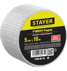 STAYER FIBER-Tape 5см х 10м 3х3 мм, Самоклеящаяся серпянка, PROFESSIONAL (1246-05-10)