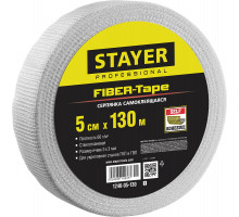 STAYER FIBER-Tape 5см х 130м 3х3 мм, Самоклеящаяся серпянка, PROFESSIONAL (1246-05-130)