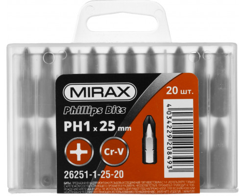 MIRAX PH 1, 25 мм, 20 шт, Биты (26251-1-25-20)