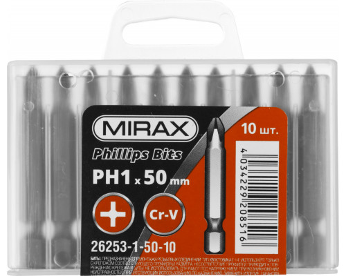 MIRAX PH 1, 50 мм, 10 шт, Биты (26253-1-50-10)