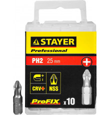 STAYER ProFix PH2 25 мм, 10 шт, Набор бит (26201-2-25-10)