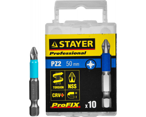 STAYER ProFix PZ2 50 мм, 10 шт, Набор бит (26223-2-50-10)