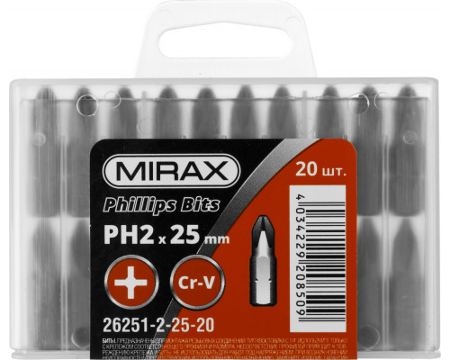 MIRAX PH 2, 25 мм, 20 шт, Биты (26251-2-25-20)